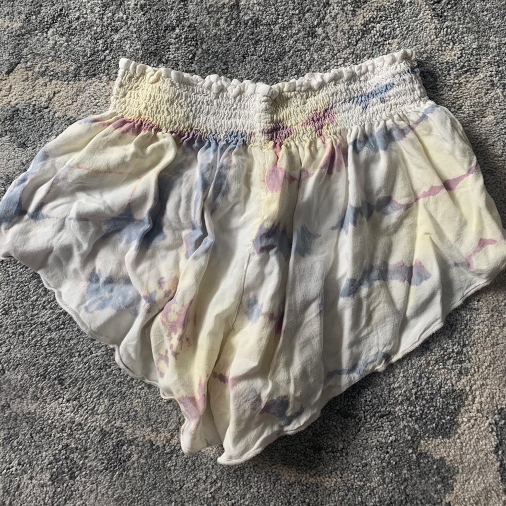 Blue life tie dye beach bunny shorts